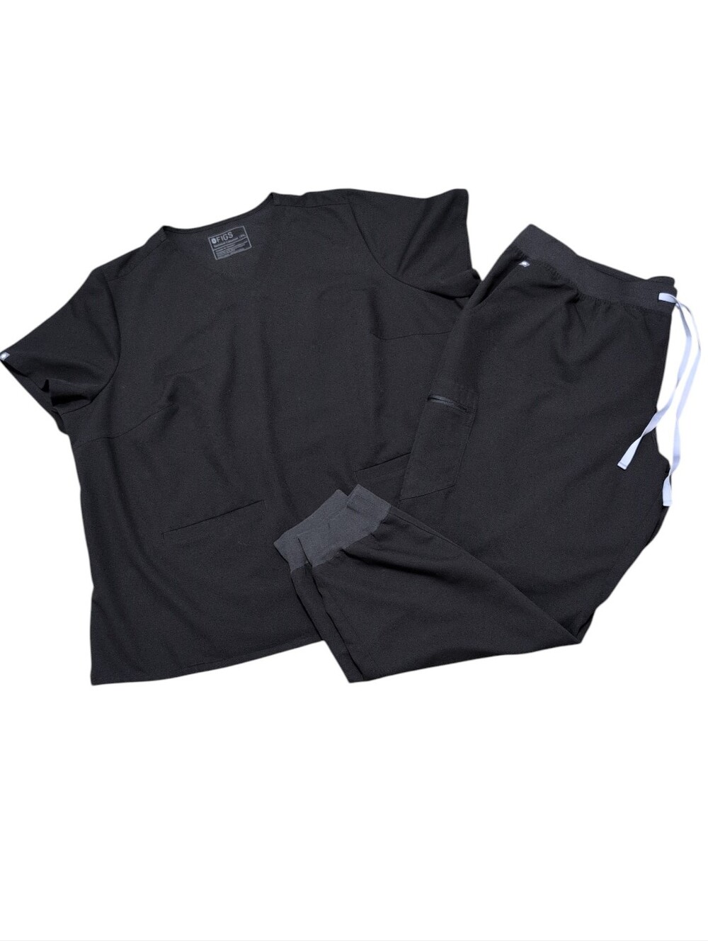 Figs Zamora Jogger Scrubs Set Technical Collection Black Women's Size 5XL